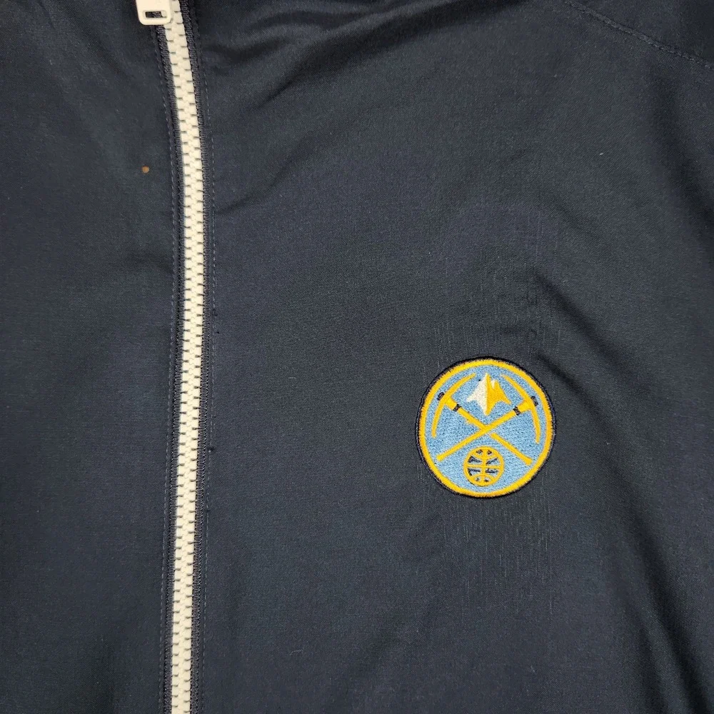 Adidas Denver Nuggets Track Jacket Mens Small Navy Blue NBA Full Zip Mesh Lined